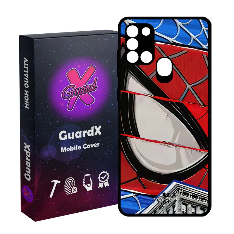 کاور گارد ایکس طرح مرد عنکبوتی مدل Glass10491 مناسب برای گوشی موبایل سامسونگ Galaxy A21s