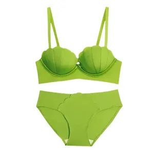 ست شورت و سوتین زنانه مدل لیزری صدفی فول جک