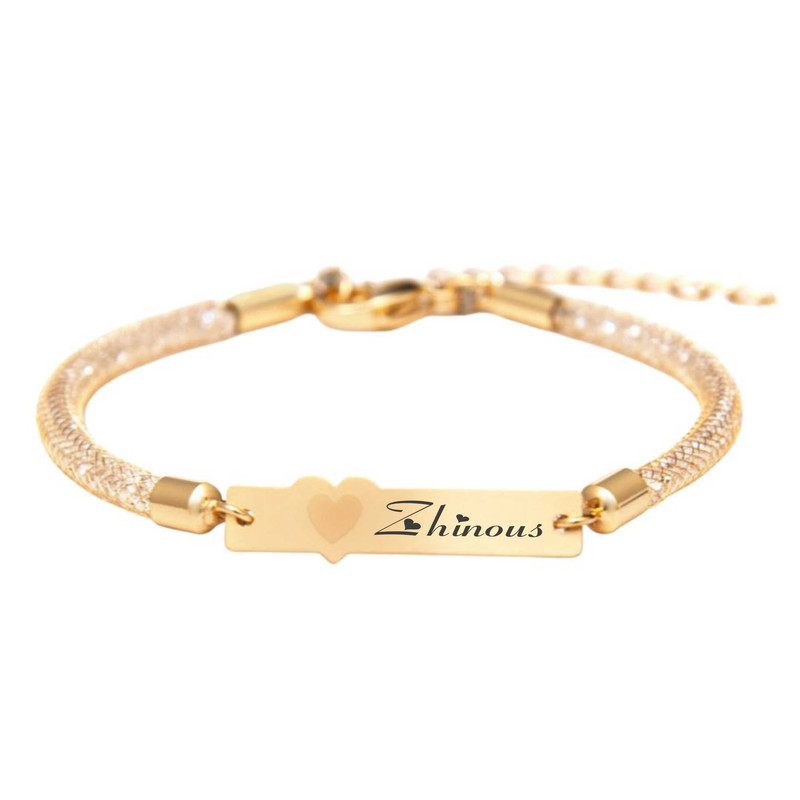 دستبند  بند و طلا 18 عیار زنانه لیردا مدل اسم ژينوس 30309