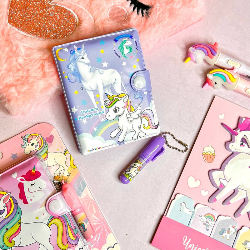 دفتر یادداشت طرح یونیکورن به همراه خودکار بسته 2 عددی