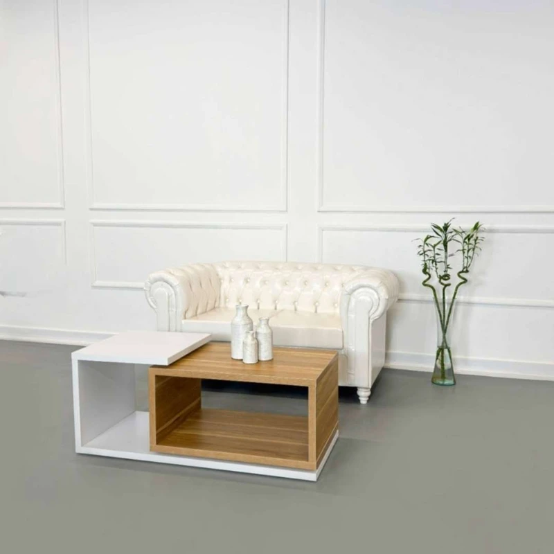 میز جلومبلی مستطیل با پایه MDF و صفحه MDF مدل چستر 