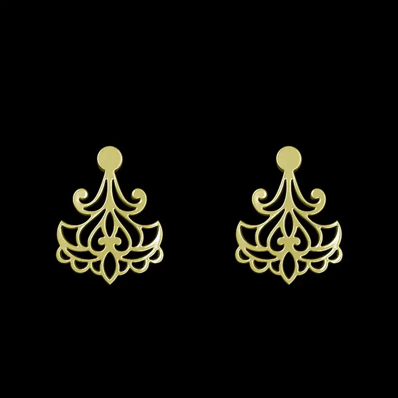 گوشواره طلا 18 عیار زنانه مدوپد مدل هندسی کد GA1-15133