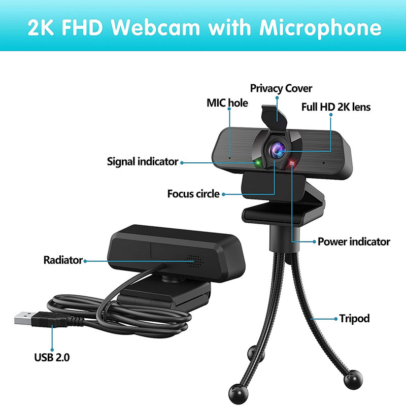 وب کم مدل 2K QHD