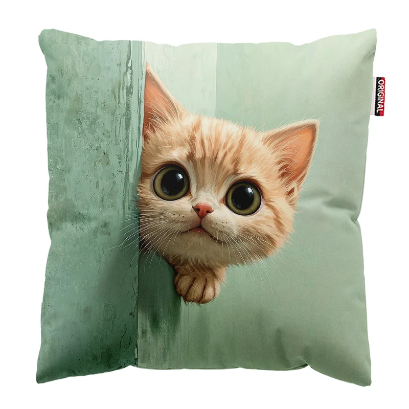 کوسن پاد آفرین مدل پیشی خوشگل ناز کد 277 سایز 30*30 سانتی متر