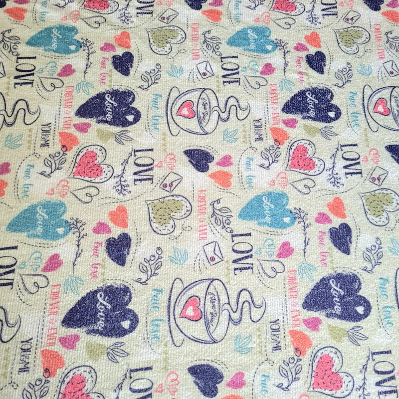  پارچه حوله ای مدل نانو طرح قلب کد N_200SH 