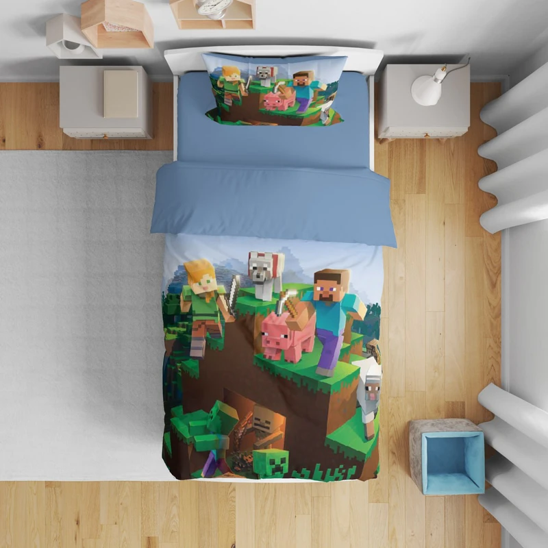 سرویس روتختی مدل ماینکرافت  Minecraft کد 03 یک نفره 5 تکه