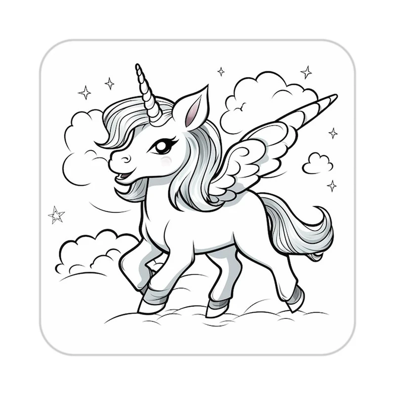 زیر لیوانی کاکتی طرح اسب تک شاخ و یونیکورن مدل mp30440