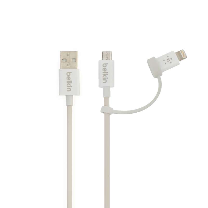 کابل تبدیل USB به microUSB / لایتنینگ بلکین مدل F8J169ds1M-APL طول 1 متر