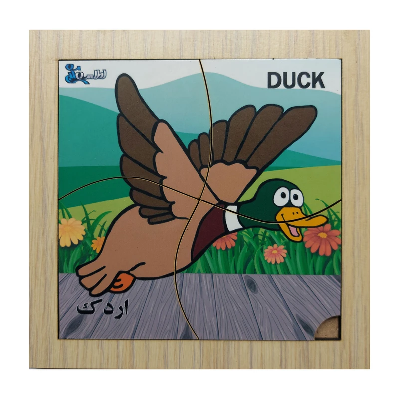 پازل 4 تکه اطلس آبی طرح حیوان اردک مدل p4-008