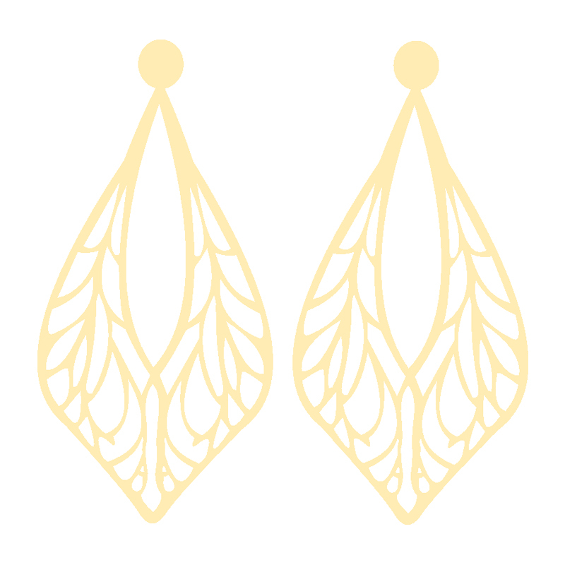 گوشواره طلا 18 عیار زنانه کرابو طرح برگ مدل Kr5080