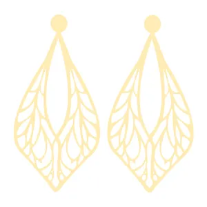 گوشواره طلا 18 عیار زنانه کرابو طرح برگ مدل Kr5080
