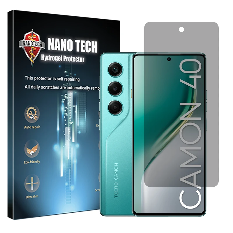 محافظ صفحه نمایش حریم شخصی نانو تک  مدل هیدروژلی مناسب برای گوشی موبایل تکنو Camon 40