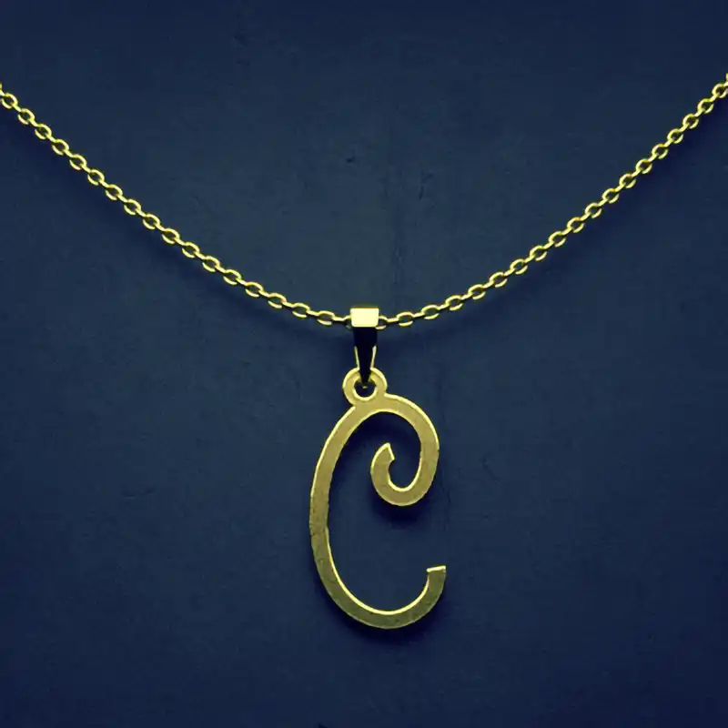 گردنبند طلا 18 عیار زنانه مدوپد مدل حرف C کد H3-1-1419