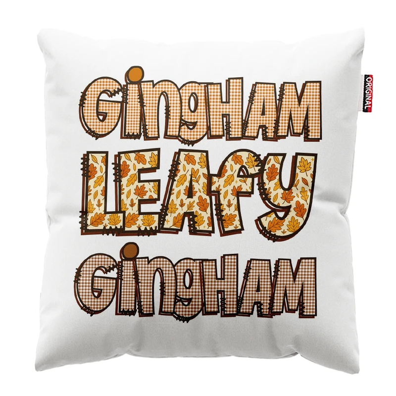 کوسن پاد آفرین مدل پاییز طرح برگ کدوتنبل کد PK302643 سایز 30*30 سانتی متر