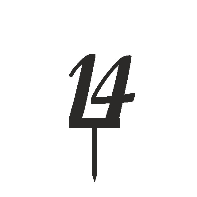 تاپر کیک تولد مدل عدد 14