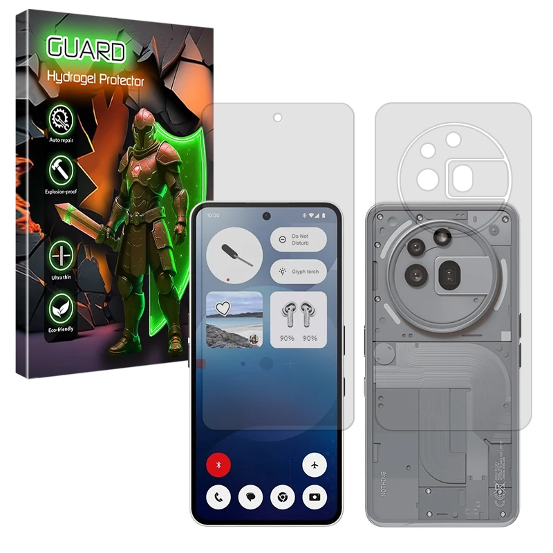 محافظ صفحه نمایش مات گارد مدل Tough مناسب برای گوشی موبایل ناتینگ Phone 3a Pro به همراه محافظ پشت گوشی