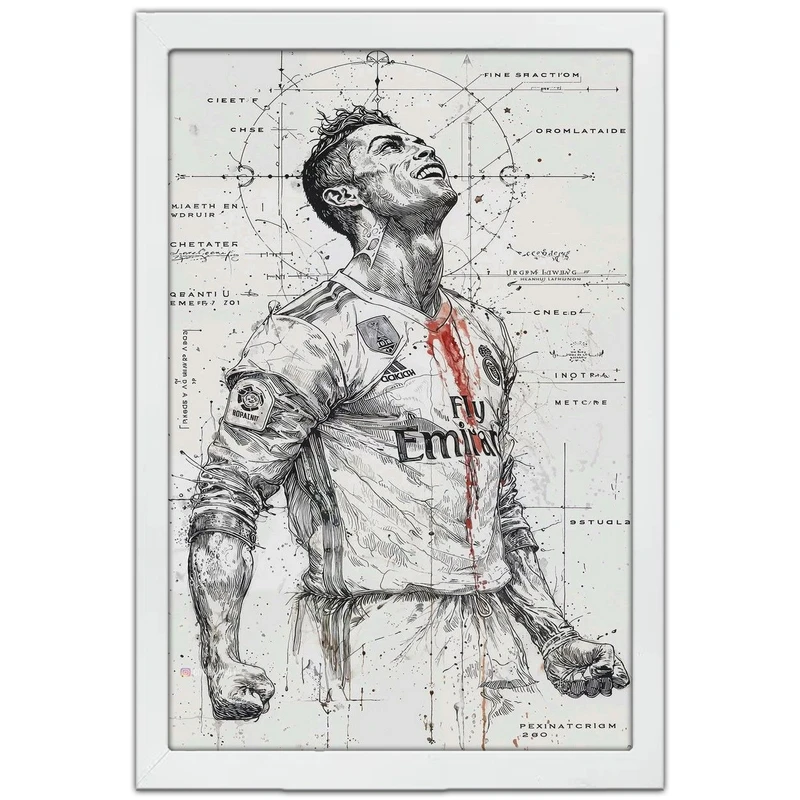 تابلو بکلیت طرح کریستیانو رونالدو مدل W-po1664 فریم سفید