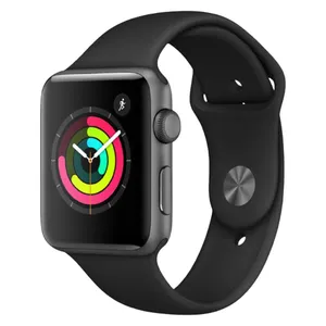 ساعت هوشمند اپل واچ 3 مدل 42mm Aluminum Case with Black Sport Silicon Band