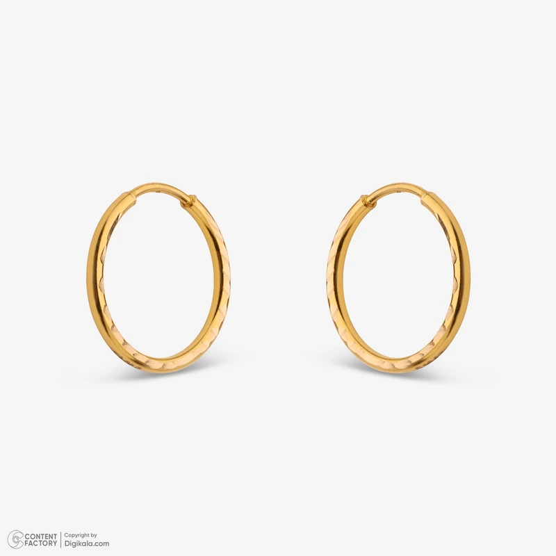 عکس شماره 4 : گوشواره حلقه ای طلا کم اجرت 18 عیار زنانه ناریا مدل s8