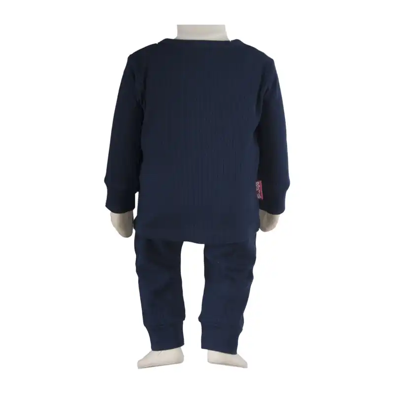 ست بلوز و شلوار نوزادی آدمک کد 1100121 رنگ سرمه ای