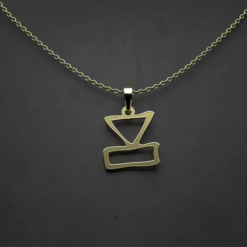 گردنبند طلا 18 عیار زنانه مدوپد مدل هندسی کد N2-1-1077