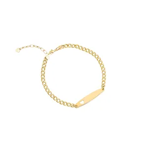 دستبند زنجیری طلا 18 عیار بچگانه ماوی گالری مدل کارتیه و پلاک قلب