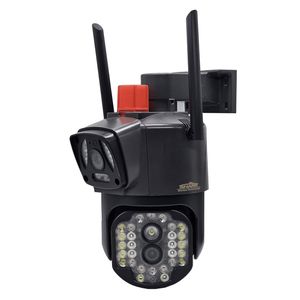دوربین مداربسته تحت شبکه شارک IPC-V380-A28-WIFI دو لنز با چرخش قابل کنترل، کیفیت FULL HD 1080P، دید در شب رنگی دوگانه IR و وارم لایت، اتصال وایفای و LAN، آژیر هشدار و پشتیبانی از کارت حافظه micro SD