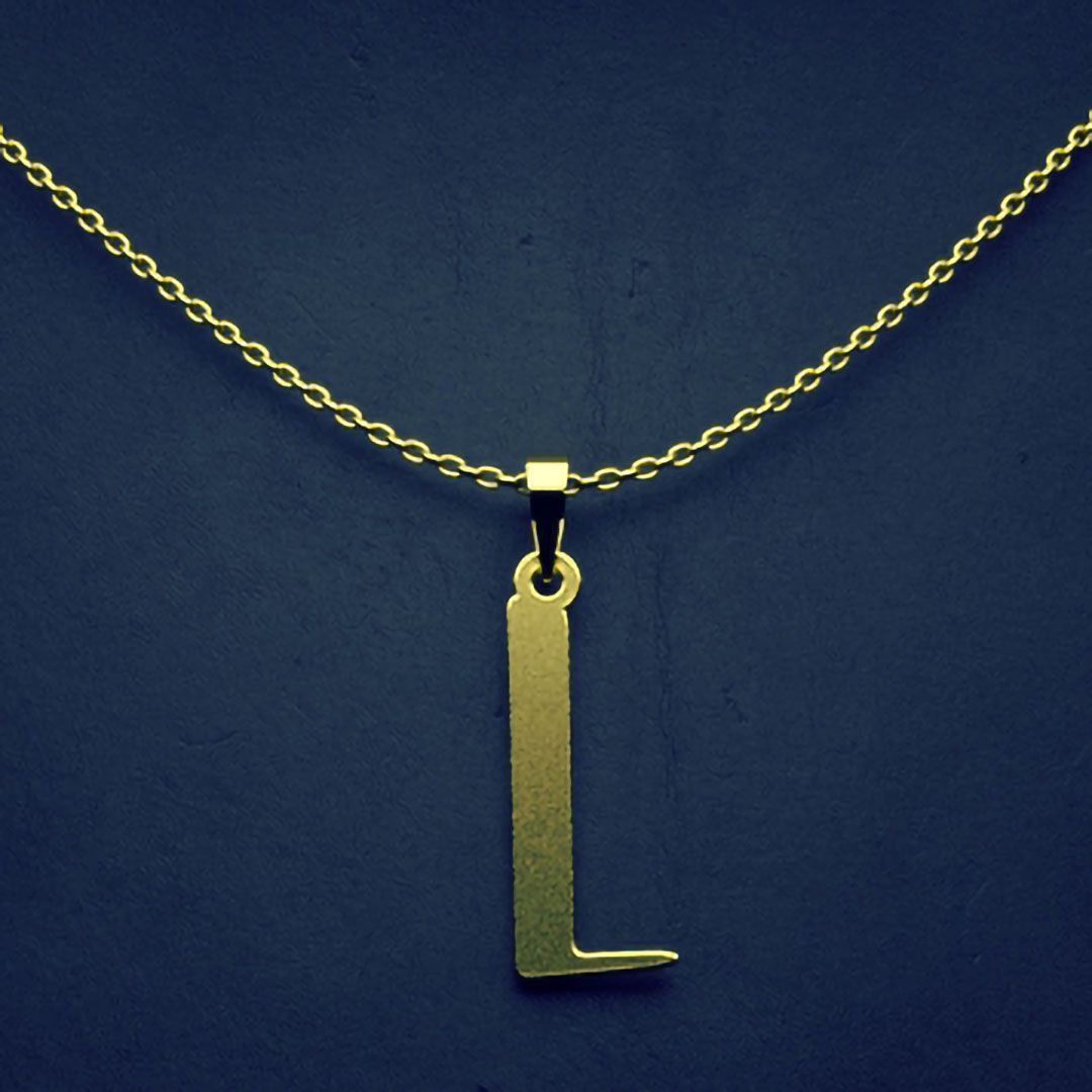 گردنبند طلا 18 عیار زنانه مدوپد مدل حرف L کد H3-1-1220 -  - 1