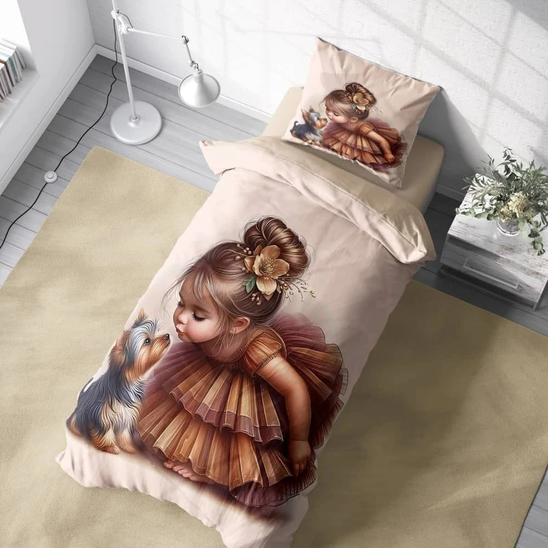 سرویس خواب 2 نفر 4 تکه مدل دختر و سگ کوچولو کد 175