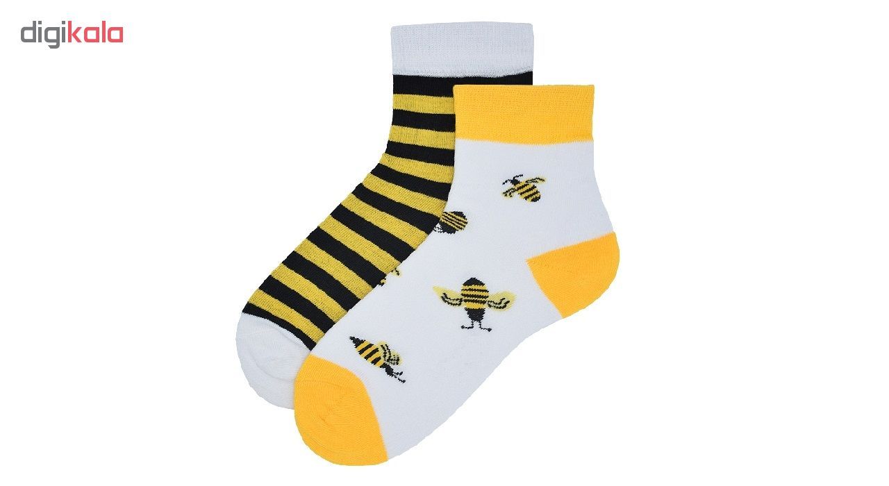 جوراب دخترانه طرح زنبور مدل vf2w - - 6