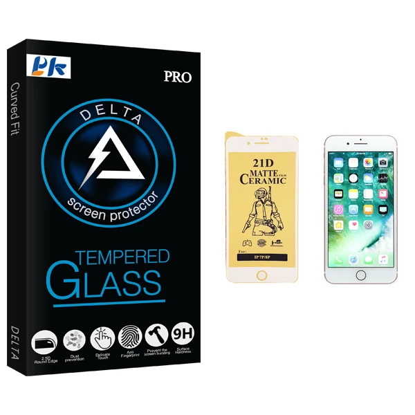 محافظ صفحه نمایش سرامیکی پی کی مدل Delta Glass مناسب برای گوشی موبایل اپل iPhone 7 Plus