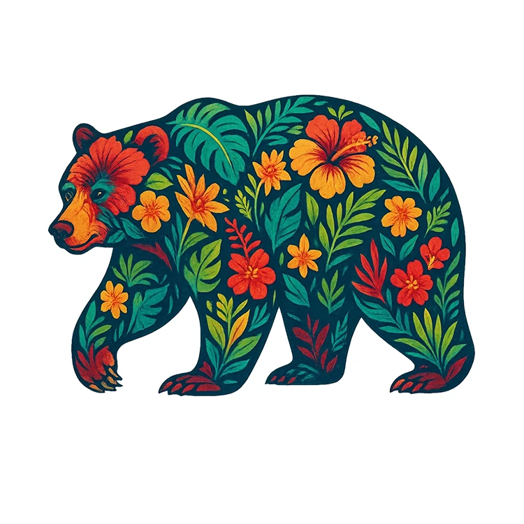 استیکر پارچه و لباس پاد آفرین مدل کارتونی کیوت خرس بامزه کد S3284