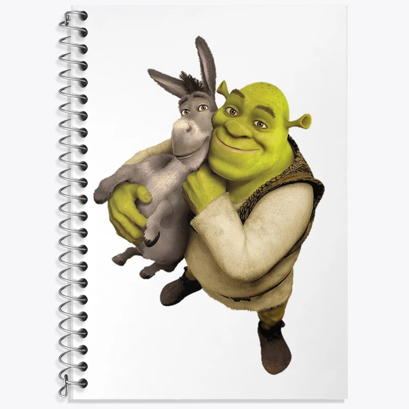 دفتر زبان 50 برگ خندالو مدل دو خط طرح شرک کد F2195