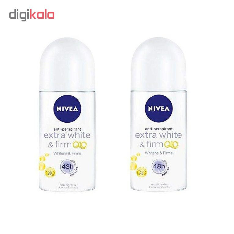 رول ضد تعریق زنانه نیوآ مدل Extra White & Firm Q10 حجم 50 میلی لیتر بسته 2 عددی