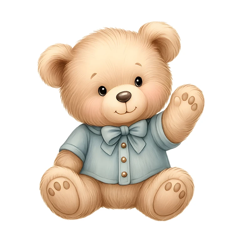 استیکر پارچه و لباس پاد آفرین مدل کارتونی طرح خرس تدی کد S3754