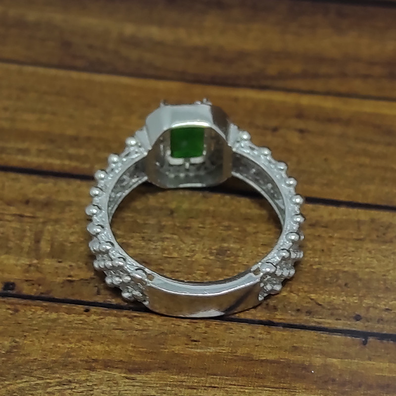 انگشتر نقره زنانه سلین کالا مدل زمرد طبیعی کد Mps-7