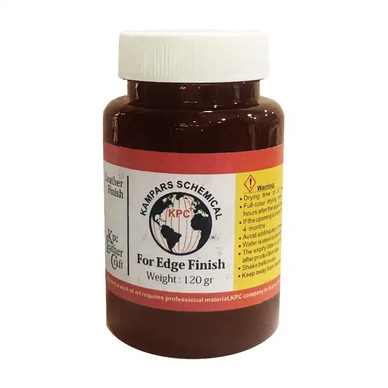 محلول رنگ قهوه ای لبه چرم کی پی سی پلاس مدل R حجم 120 میلی لیتر