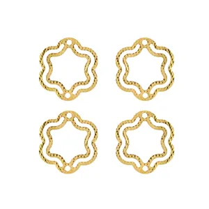 پلاک دستبند طرح گل اقلیمه کد RS100 بسته 4 عددی
