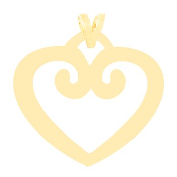 آویز گردنبند طلا 18 عیار زنانه کرابو طرح قلب مدل Kr3392