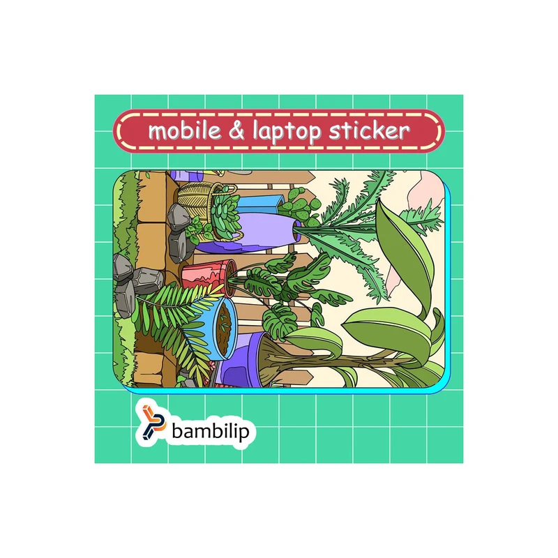 استیکر بامبیلیپ مدل کارت عابر طرح گوشه دنج باغچه کد 2860256