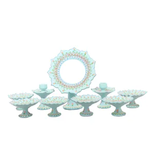 مجموعه ظروف هفت سین 9 پارچه مدل نقطه کوبی کد NR-014