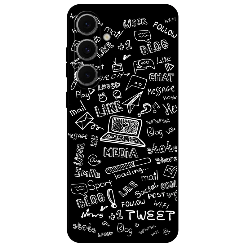 کاور مگافون طرح رسانه های اجتماعی مدل 1898 مناسب برای گوشی موبایل سامسونگ Galaxy S24 FE