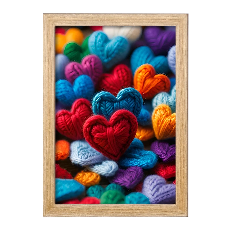 تابلو خندالو مدل پترن کاموایی قلب کد F7104