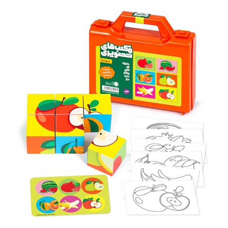 بازی آموزشی بافرزندان مدل مکعب های تصویری طرح میوه ها