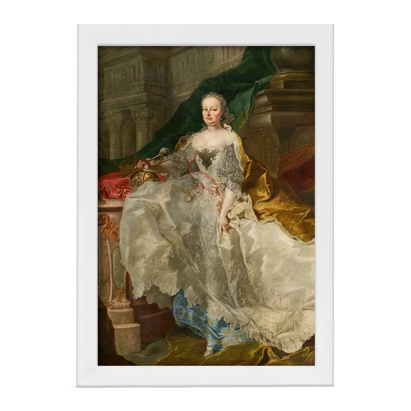 تابلو خندالو مدل نقاشی پرتره ملکه ماریا ترزا اثر فرانتس آنتون پالکو کد F12450