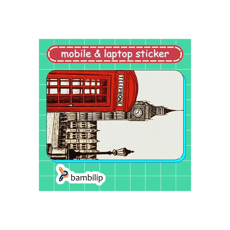 استیکر بامبیلیپ مدل کارت عابر طرح تلفن لندن کد 7020229