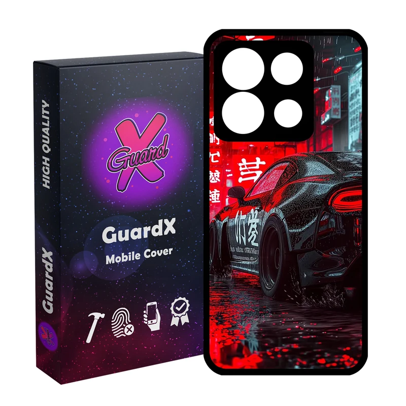 کاور گارد ایکس طرح ماشین مدل Glass10740 مناسب برای گوشی موبایل شیائومی Poco X6 5G / Note 13 Pro 5G