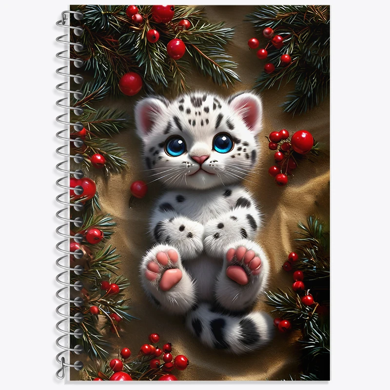 دفتر زبان 50 برگ خندالو مدل دو خط طرح گربه ی کیوت کد F8470