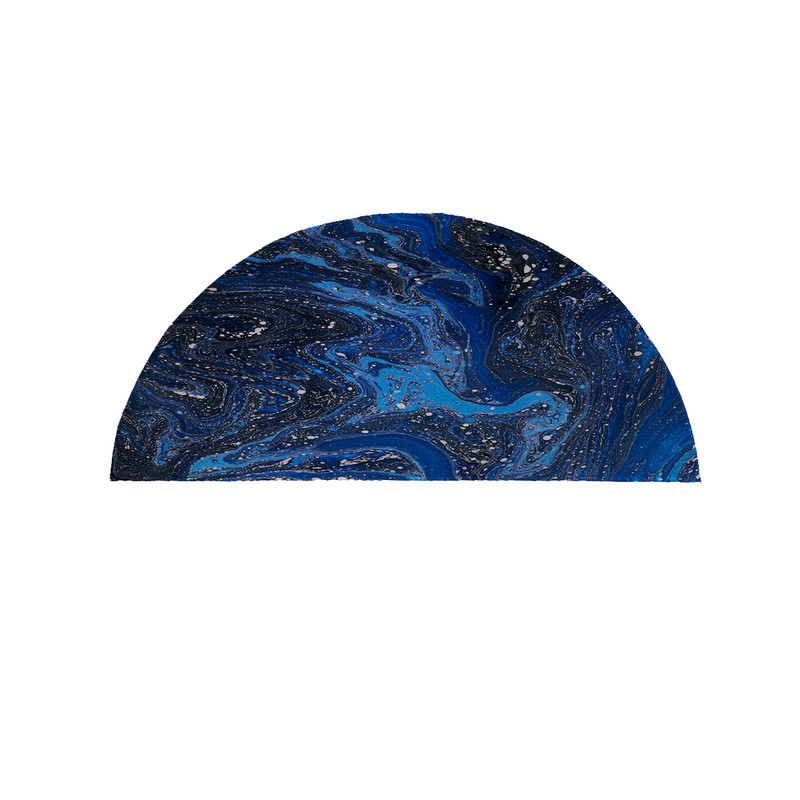  پادری مدل نیم دایره طرح کلاسیک آبی کد 9040 سایز 90×45 سانتی متر