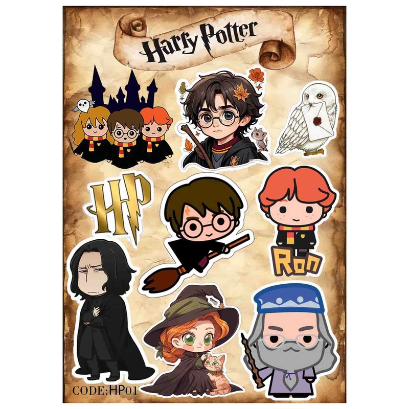 استیکر لپتاپ و گوشی طرح هری پاتری کد HP01 مجموعه 9 عددی